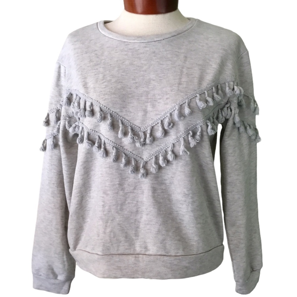 Dress Forum Tasseled Sweatshirt Sweater Pullover